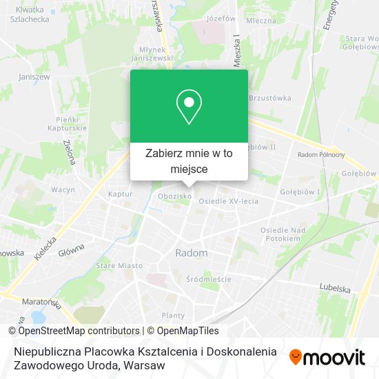 Mapa Niepubliczna Placowka Ksztalcenia i Doskonalenia Zawodowego Uroda