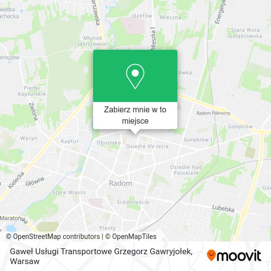 Mapa Gaweł Usługi Transportowe Grzegorz Gawryjołek