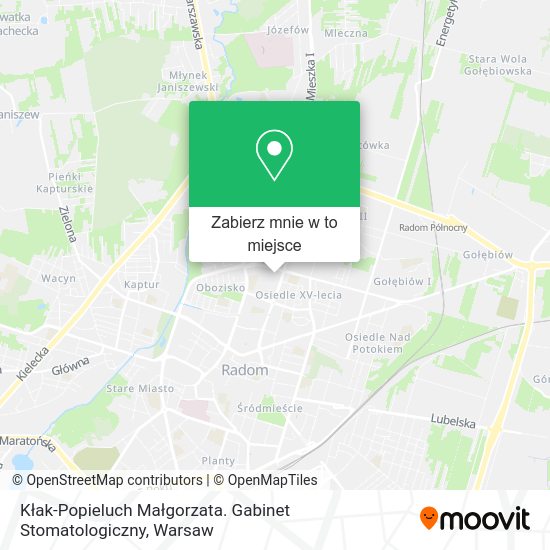 Mapa Kłak-Popieluch Małgorzata. Gabinet Stomatologiczny