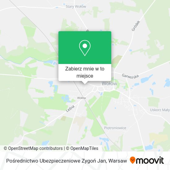 Mapa Pośrednictwo Ubezpieczeniowe Zygoń Jan