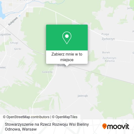 Mapa Stowarzyszenie na Rzecz Rozwoju Wsi Bieliny Odnowa