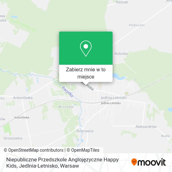 Mapa Niepubliczne Przedszkole Anglojęzyczne Happy Kids, Jedlnia-Letnisko