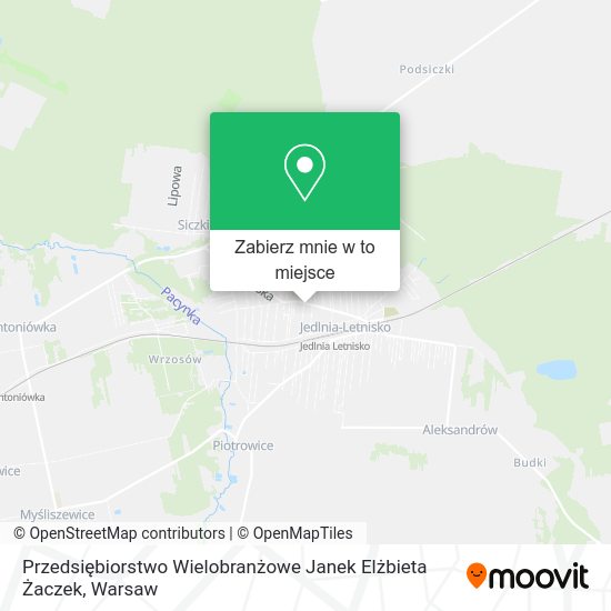 Mapa Przedsiębiorstwo Wielobranżowe Janek Elżbieta Żaczek