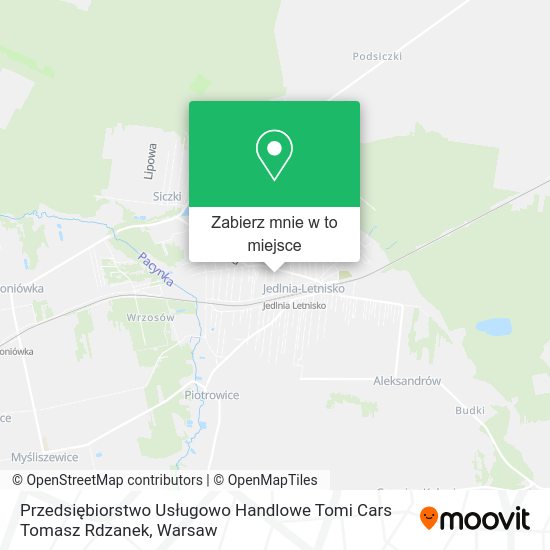 Mapa Przedsiębiorstwo Usługowo Handlowe Tomi Cars Tomasz Rdzanek