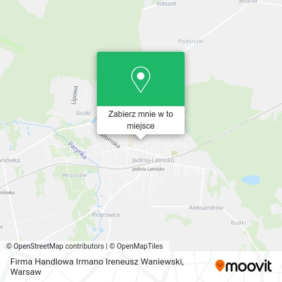 Mapa Firma Handlowa Irmano Ireneusz Waniewski