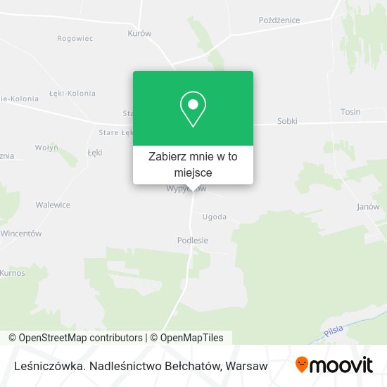 Mapa Leśniczówka. Nadleśnictwo Bełchatów