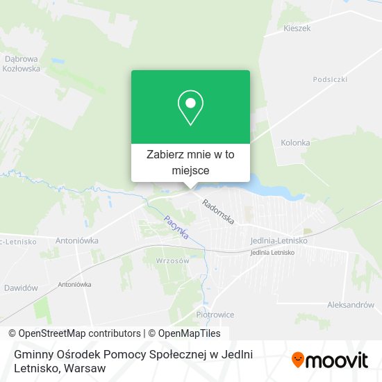 Mapa Gminny Ośrodek Pomocy Społecznej w Jedlni Letnisko