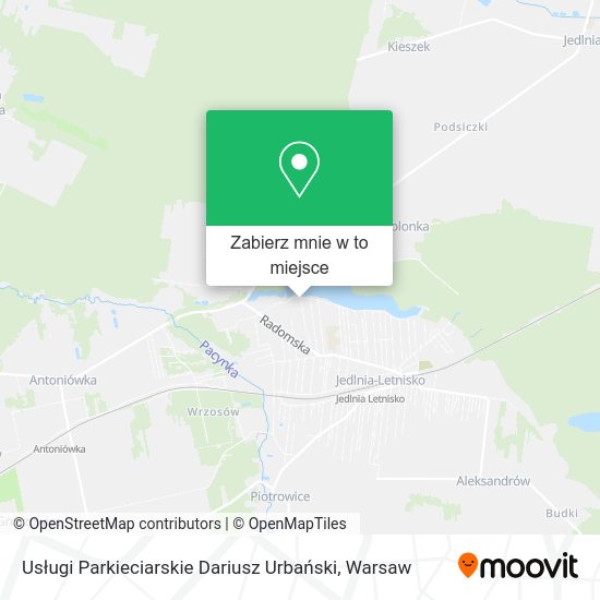 Mapa Usługi Parkieciarskie Dariusz Urbański