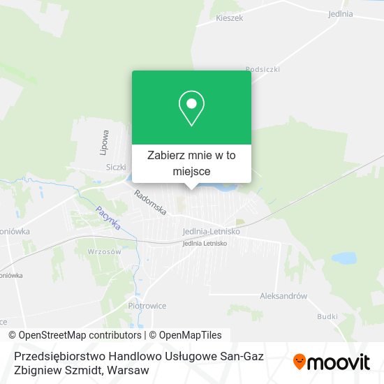 Mapa Przedsiębiorstwo Handlowo Usługowe San-Gaz Zbigniew Szmidt