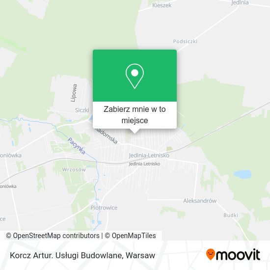 Mapa Korcz Artur. Usługi Budowlane