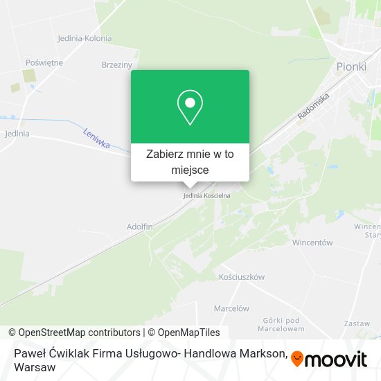 Mapa Paweł Ćwiklak Firma Usługowo- Handlowa Markson