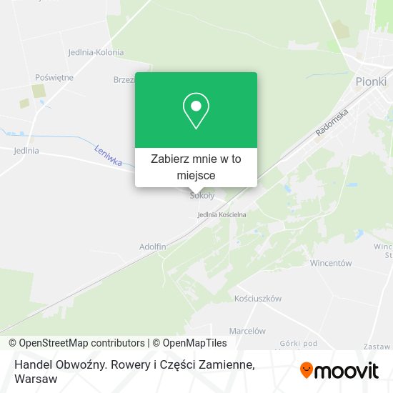 Mapa Handel Obwoźny. Rowery i Części Zamienne