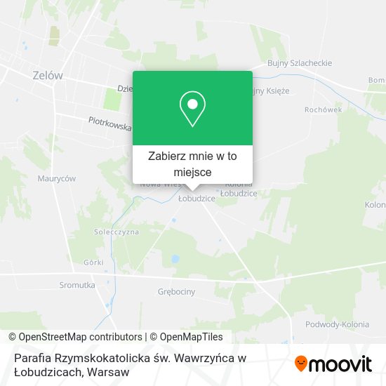 Mapa Parafia Rzymskokatolicka św. Wawrzyńca w Łobudzicach