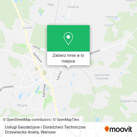 Mapa Usługi Geodezyjne i Doradztwo Techniczne Drzewiecka Aneta