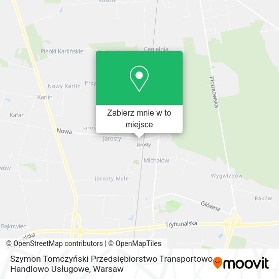 Mapa Szymon Tomczyński Przedsiębiorstwo Transportowo Handlowo Usługowe