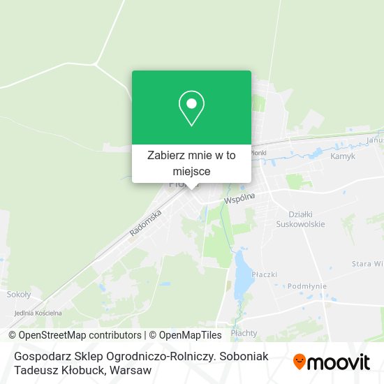 Mapa Gospodarz Sklep Ogrodniczo-Rolniczy. Soboniak Tadeusz Kłobuck