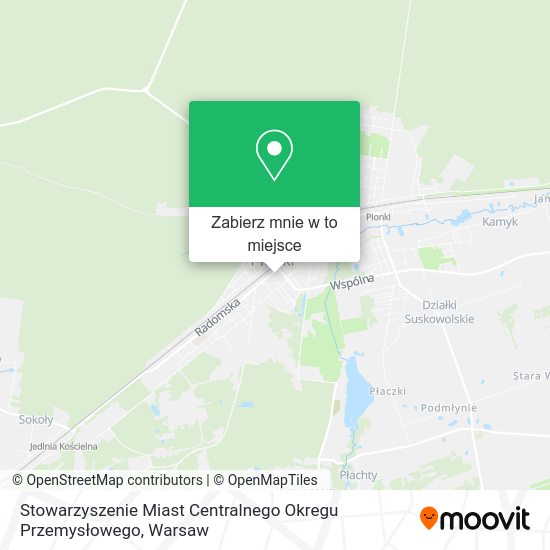 Mapa Stowarzyszenie Miast Centralnego Okregu Przemysłowego