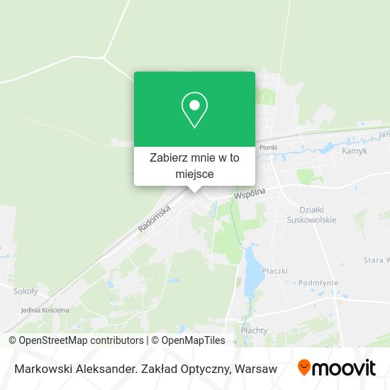 Mapa Markowski Aleksander. Zakład Optyczny