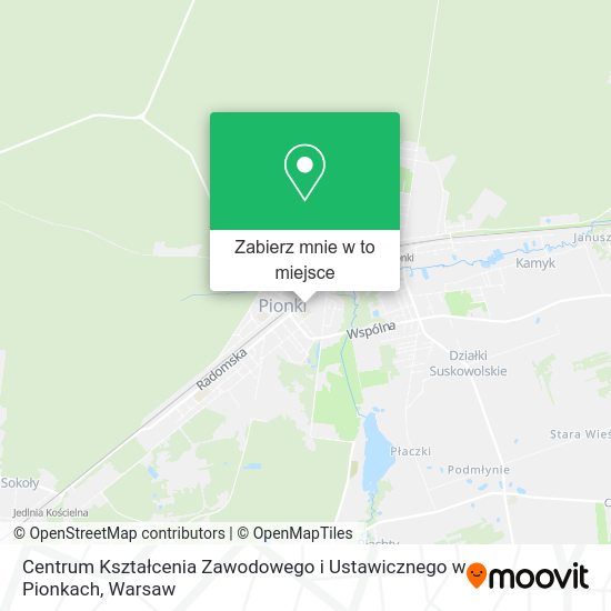 Mapa Centrum Kształcenia Zawodowego i Ustawicznego w Pionkach