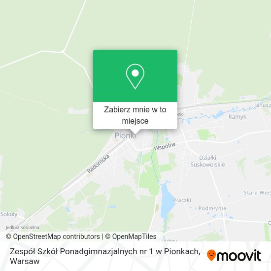 Mapa Zespół Szkół Ponadgimnazjalnych nr 1 w Pionkach