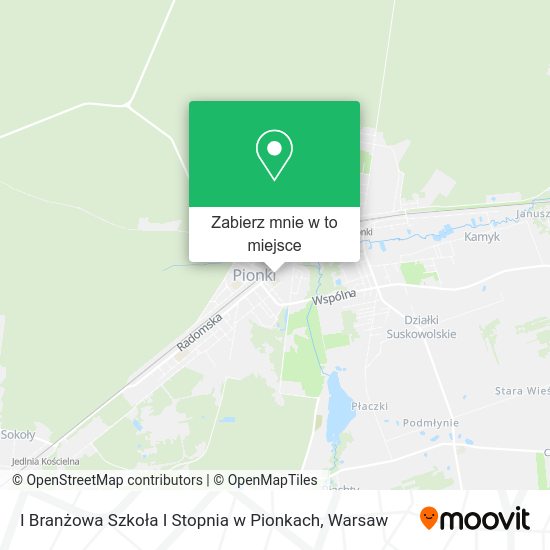 Mapa I Branżowa Szkoła I Stopnia w Pionkach