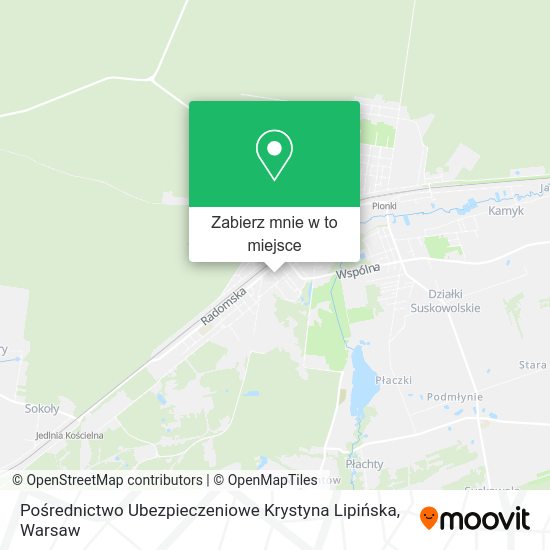 Mapa Pośrednictwo Ubezpieczeniowe Krystyna Lipińska