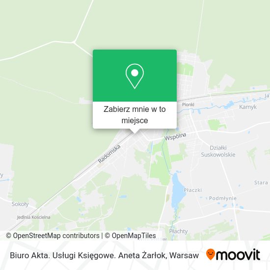 Mapa Biuro Akta. Usługi Księgowe. Aneta Żarłok