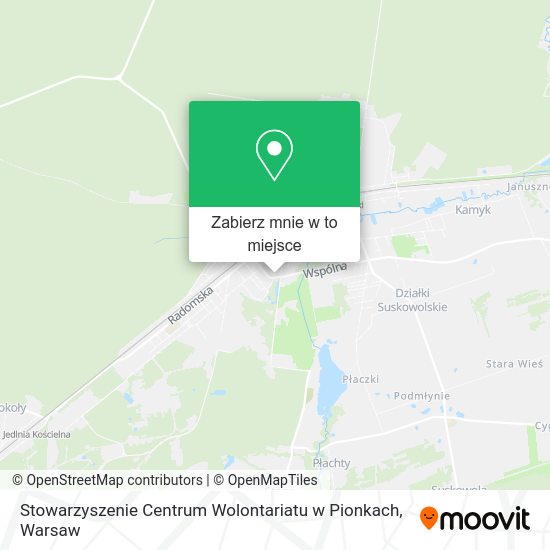 Mapa Stowarzyszenie Centrum Wolontariatu w Pionkach