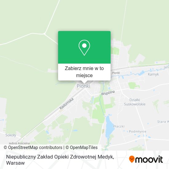 Mapa Niepubliczny Zakład Opieki Zdrowotnej Medyk