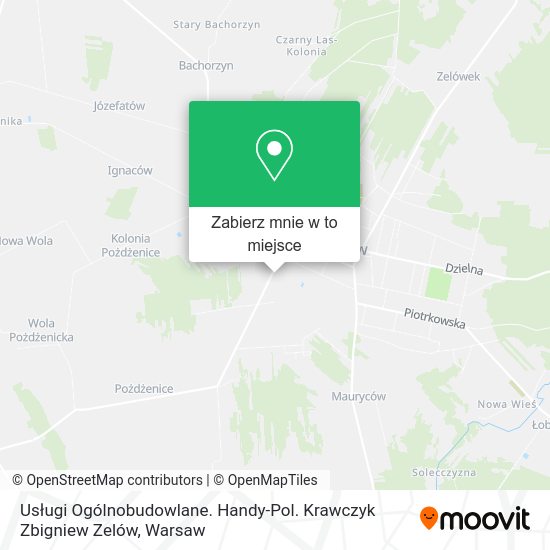 Mapa Usługi Ogólnobudowlane. Handy-Pol. Krawczyk Zbigniew Zelów