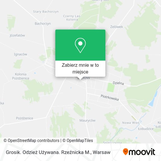 Mapa Grosik. Odzież Używana. Rzeźnicka M.