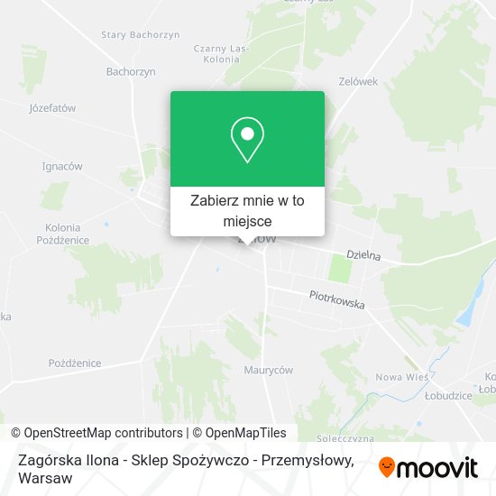 Mapa Zagórska Ilona - Sklep Spożywczo - Przemysłowy