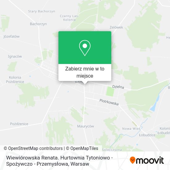 Mapa Wiewiórowska Renata. Hurtownia Tytoniowo - Spożywczo - Przemysłowa