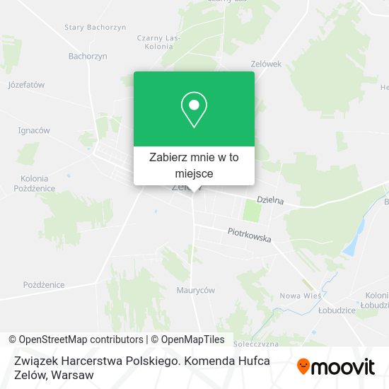 Mapa Związek Harcerstwa Polskiego. Komenda Hufca Zelów