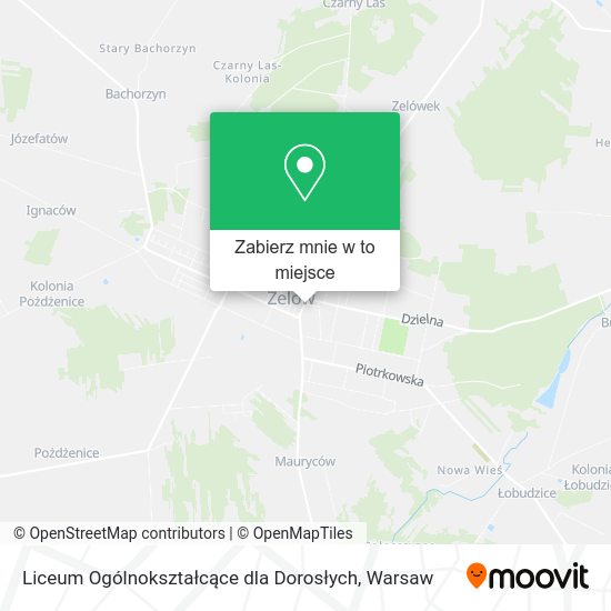 Mapa Liceum Ogólnokształcące dla Dorosłych