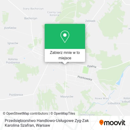 Mapa Przedsiębiorstwo Handlowo-Usługowe Zyg-Zak Karolina Szafran