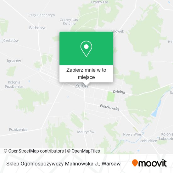 Mapa Sklep Ogólnospożywczy Malinowska J.