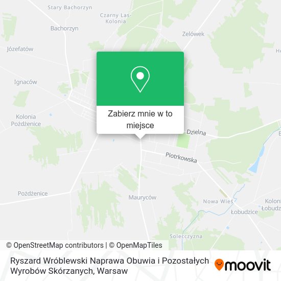 Mapa Ryszard Wróblewski Naprawa Obuwia i Pozostałych Wyrobów Skórzanych