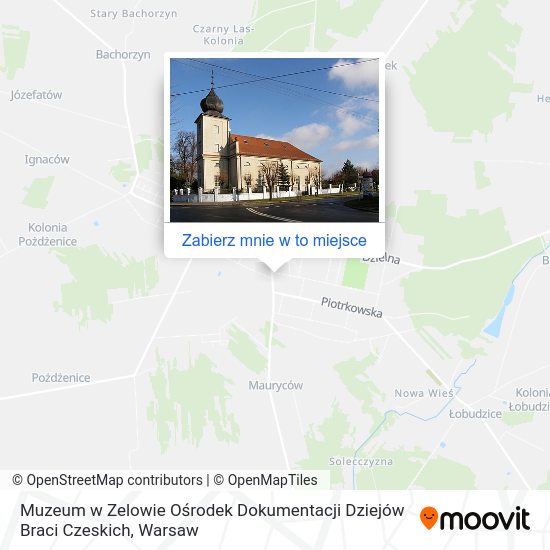 Mapa Muzeum w Zelowie Ośrodek Dokumentacji Dziejów Braci Czeskich