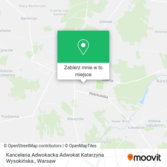 Mapa Kancelaria Adwokacka Adwokat Katarzyna Wysokińska.