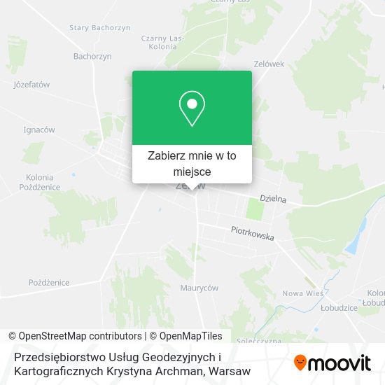 Mapa Przedsiębiorstwo Usług Geodezyjnych i Kartograficznych Krystyna Archman