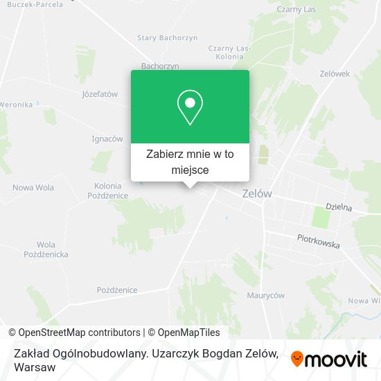 Mapa Zakład Ogólnobudowlany. Uzarczyk Bogdan Zelów