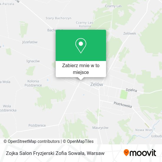 Mapa Zojka Salon Fryzjerski Zofia Sowała