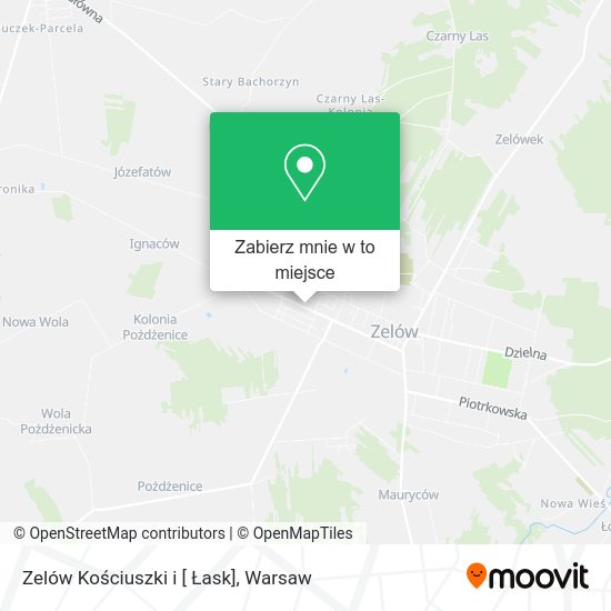 Mapa Zelów Kościuszki i [ Łask]