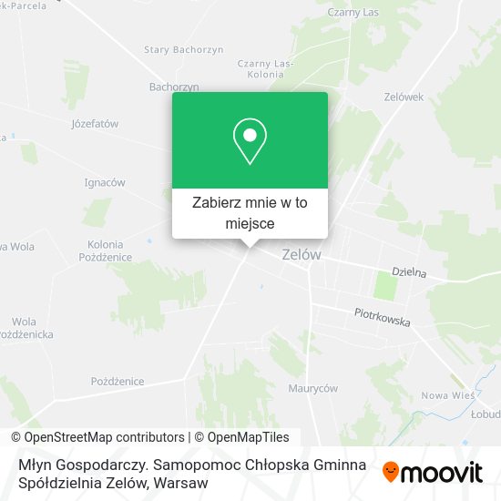 Mapa Młyn Gospodarczy. Samopomoc Chłopska Gminna Spółdzielnia Zelów