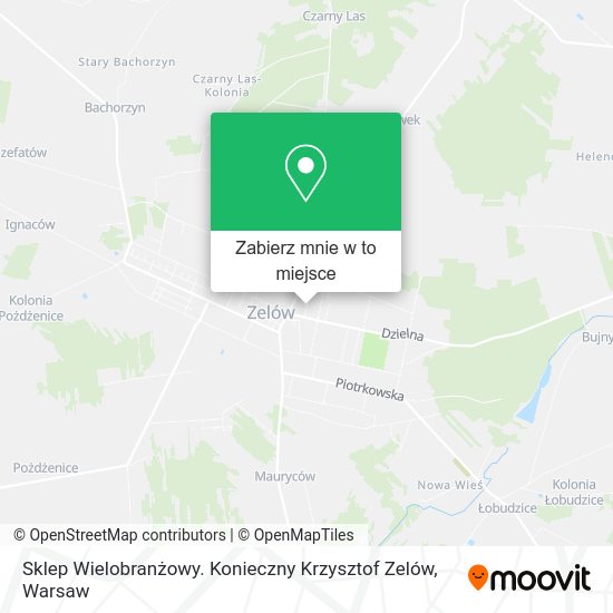 Mapa Sklep Wielobranżowy. Konieczny Krzysztof Zelów