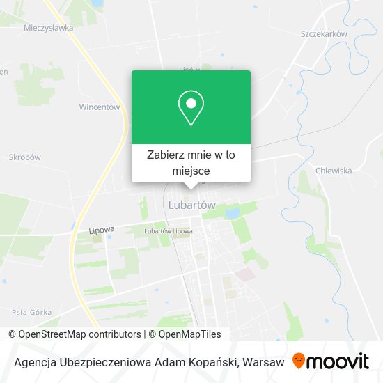 Mapa Agencja Ubezpieczeniowa Adam Kopański