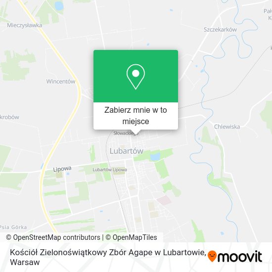 Mapa Kościół Zielonoświątkowy Zbór Agape w Lubartowie