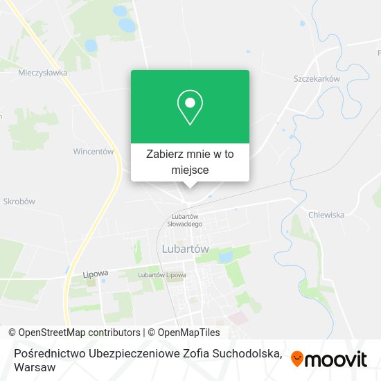 Mapa Pośrednictwo Ubezpieczeniowe Zofia Suchodolska