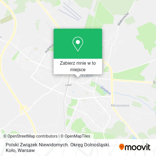 Mapa Polski Związek Niewidomych. Okręg Dolnośląski. Koło